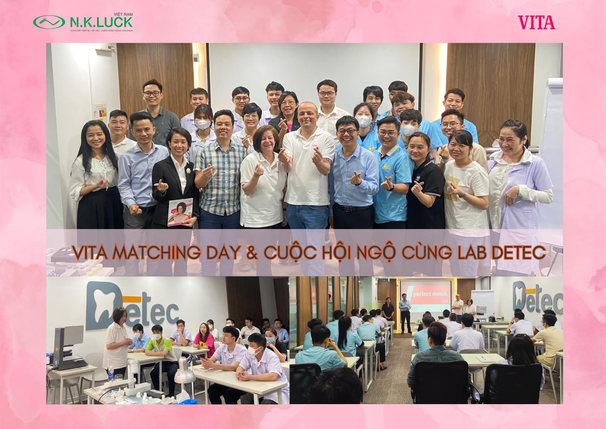 Hình ảnh diễn ra lớp Phục hình sứ toàn sứ với sườn VITA và vết kỹ thuật Chức năng phản ứng hiệu quả với VITA AKZENT PLUS tại Phòng thí nghiệm Nha khoa Dentec Hà Nội